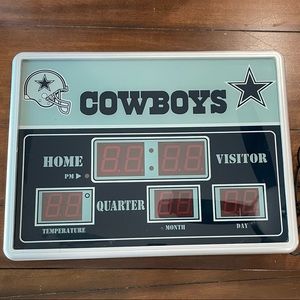 Vintage Dallas Cowboys Scoreboard Wall Clock
